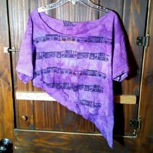 80s Retro Styled & Altered Boom Box Radio Print Crop Top